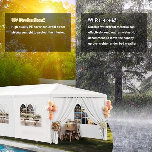 White 10x30 Heavy Duty Party Tent with 8 Removable Sidewalls Z651131