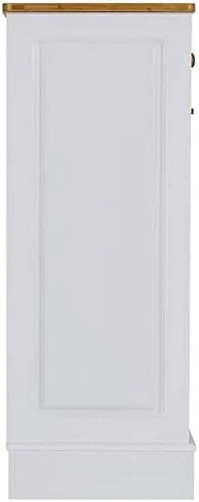 Double Barn Door Style Trash Cabinet with Solid Hideaway Drawer P685892