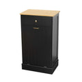 Black Wooden Tilt Out Trash Cabinet with Hideaway Drawer T494337