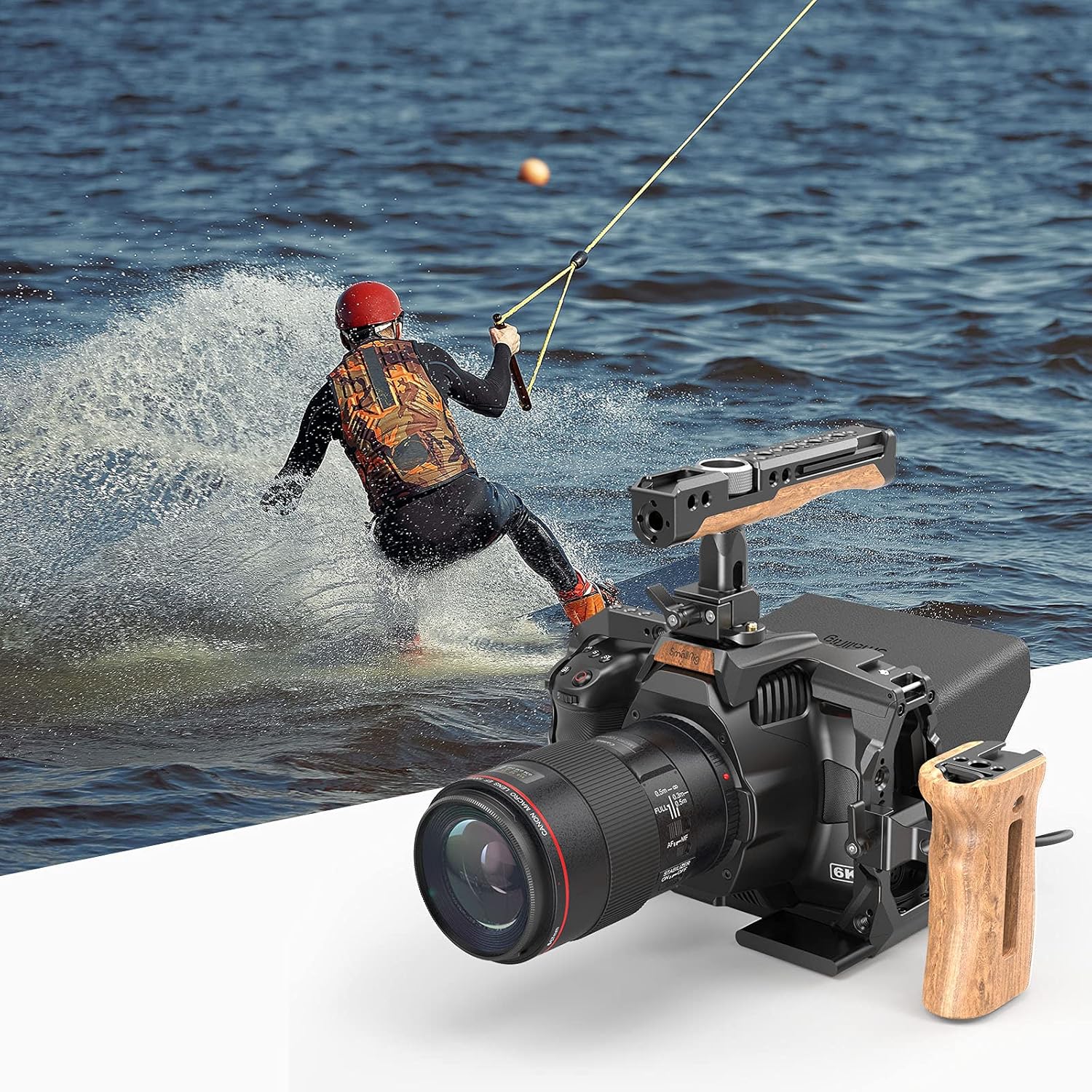 Camera Cage Accessory Kit with Top Handle Wooden Side Handle HDMI Cable Clamp SSD Clamp Sunhood NATO Rail Screen Protector H1643