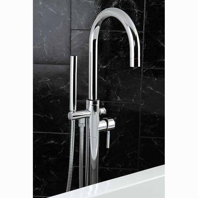 Polished Chrome Floor Mount Tub Filler with Hand Shower E31541