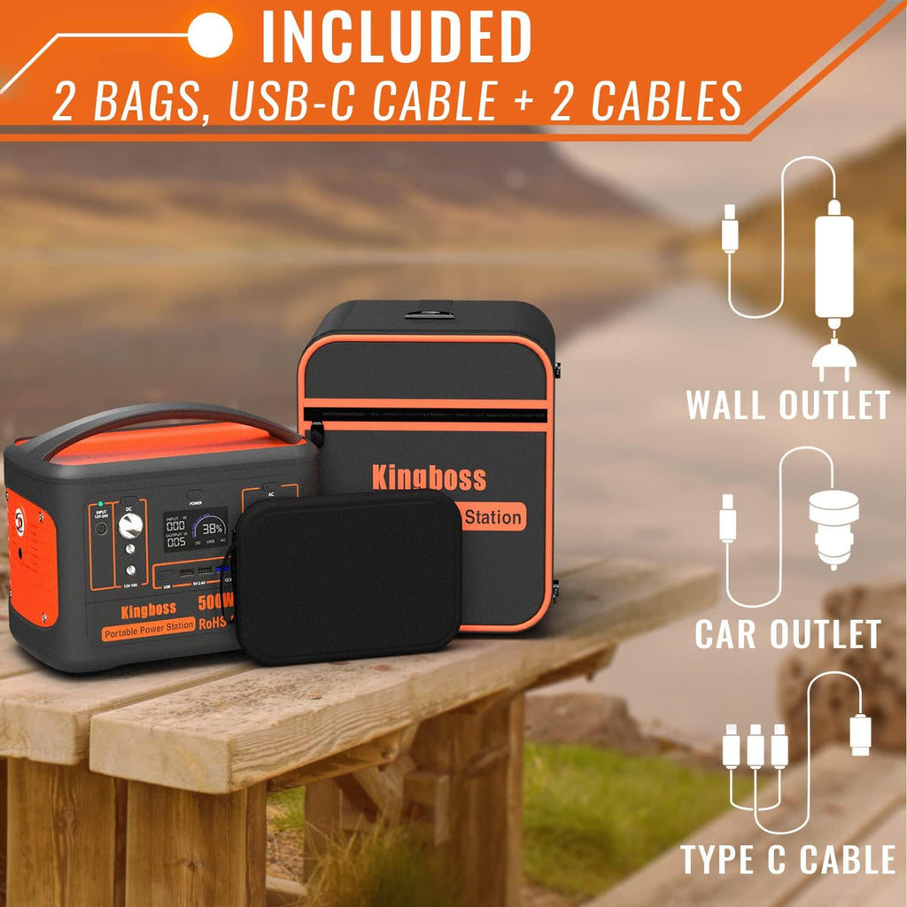 Portable Power Station 500W 568WH 153600mAh Lithium Battery with AC Outlet O133853