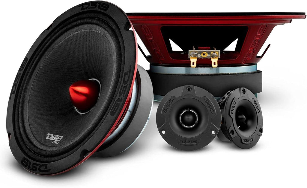 Mid and High Complete Package 6.5 Midrange Loudspeaker 1 Aluminum Super Bullet Tweeter with Built in Crossover Y437567