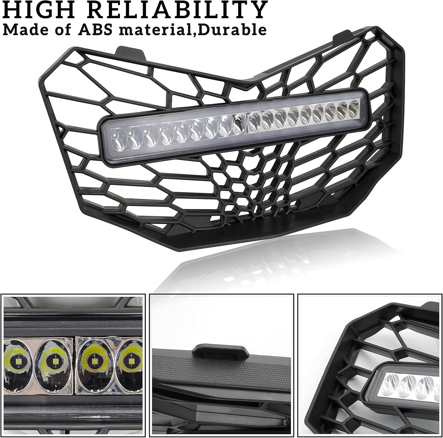 Front Mesh Grille with LED Light Bar for Can-Am Maverick Trail Sport Max 2018-2021 Y645930