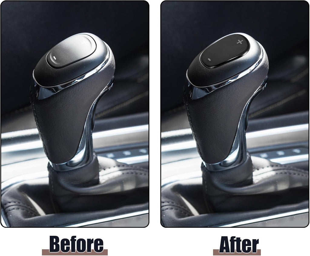 Stainless Steel Black Car Gear Shift Knob Cover Sticker K740895