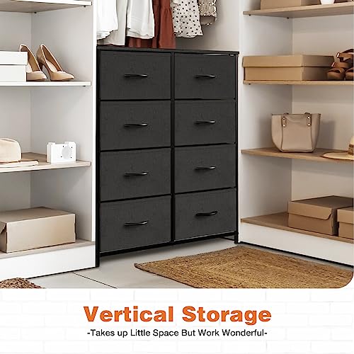 Black 9-Drawer Fabric Storage Tower with Wood Top S64004