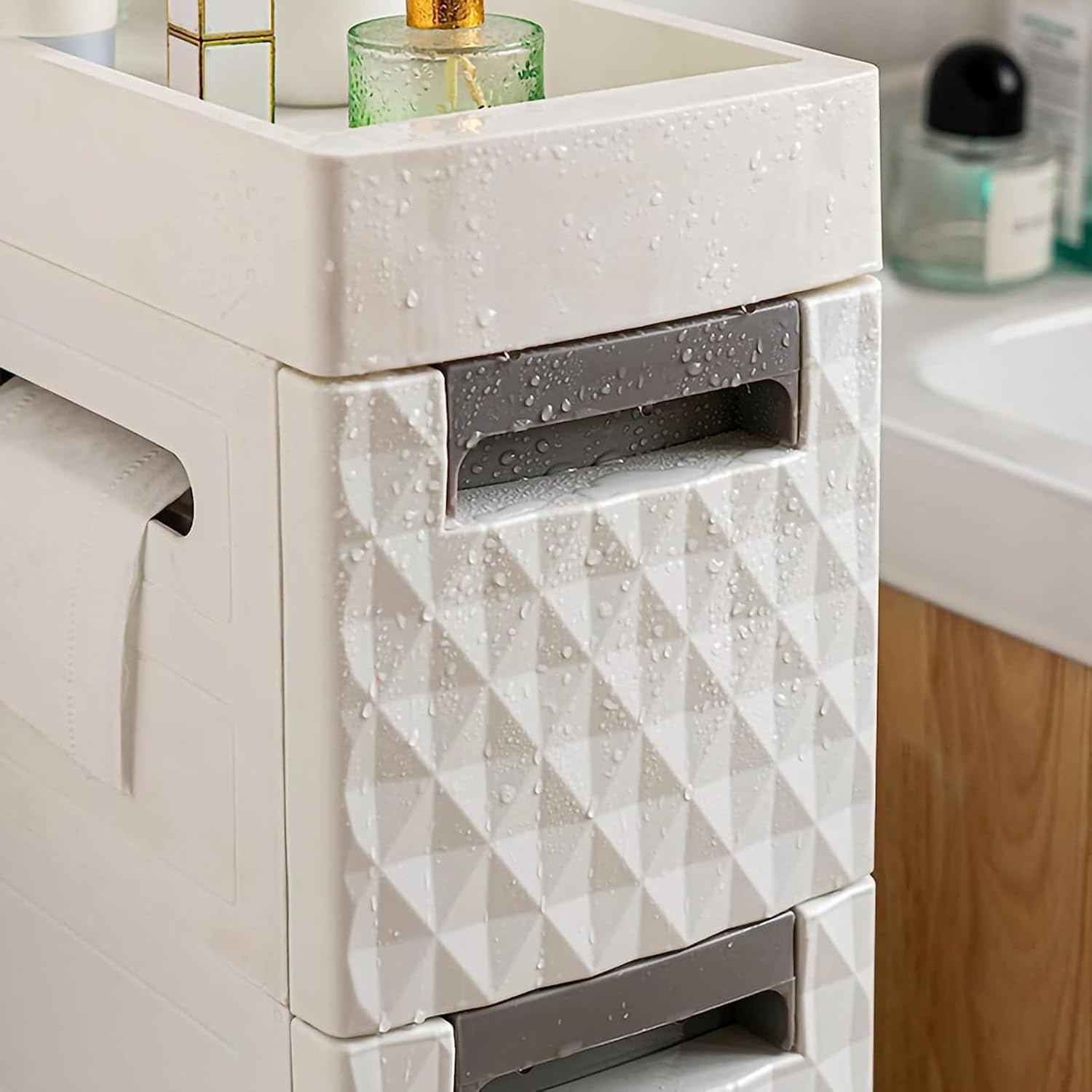 Slim Storage Tower with Wheels Drawer Cart B62521