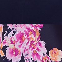 Navy Floral Spaghetti Strap V Neck Full-Length Fit + Flare Dress Z574