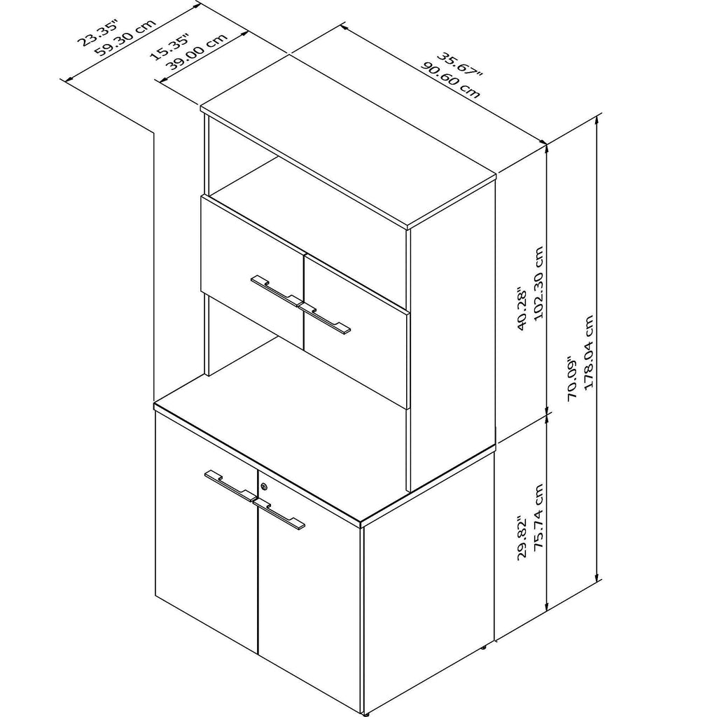 36W Tall Storage Cabinet with Doors and Shelves F60699