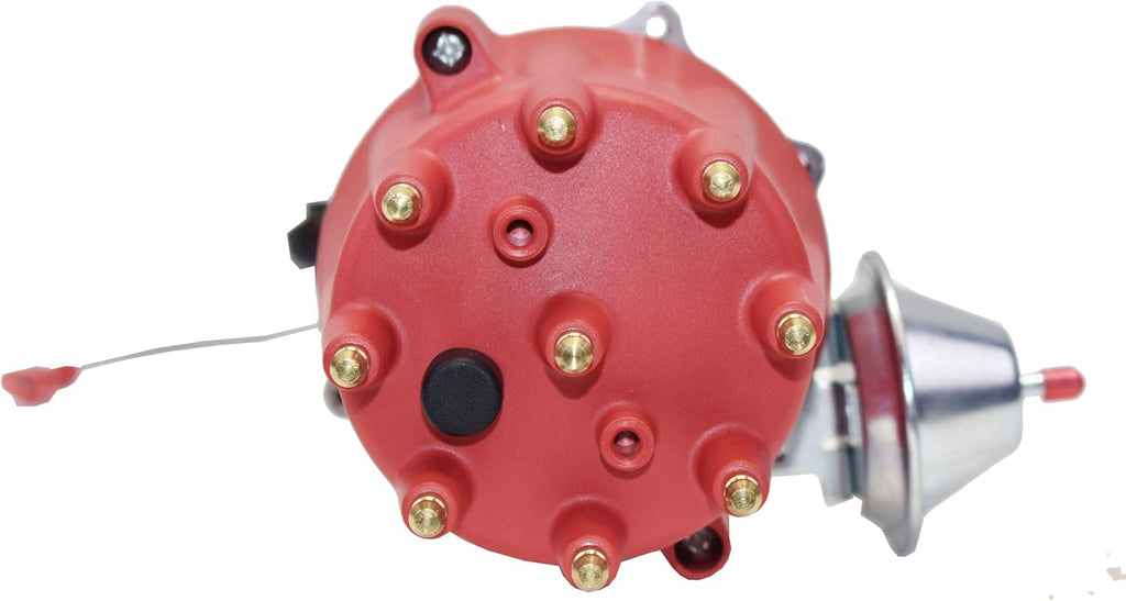 Red 8.0mm Spark Plug Wires & 45K Volt Coil Distributor W396