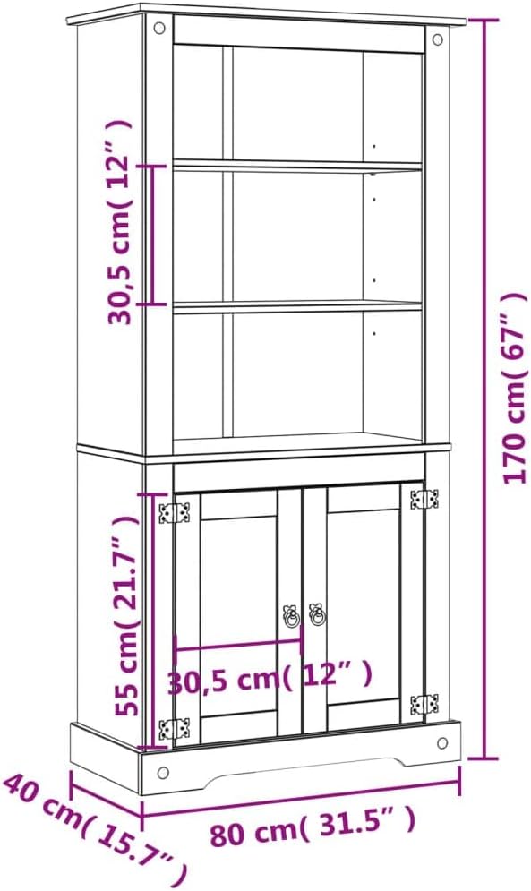 Cupboard 80x40x170 cm V8944