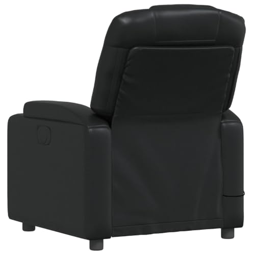 Black Faux Leather Massage Recliner Chair with 6Point Vibration A1502