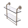 Two Tiered Glass Shelf with Towel Bar - Antique Pewter - 16 inch G58727