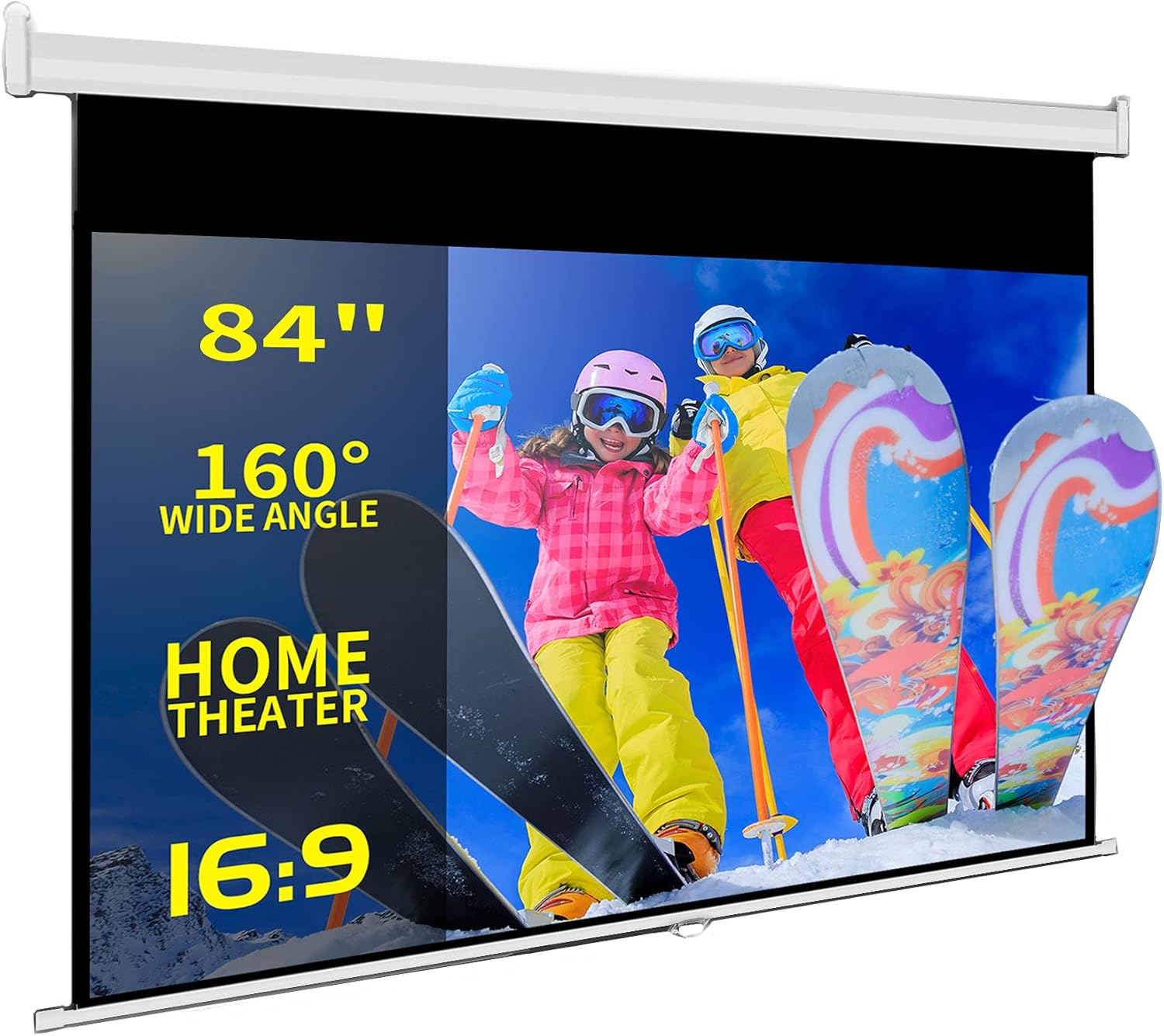84in Pull Down Manual Projection Screen 16:9 Ratio Pack of 2 Y15377