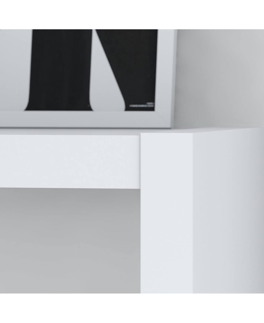 Pure White Bookcase Desk L387