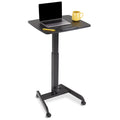 Black Mobile Podium with Pneumatic Height Adjustments K458544