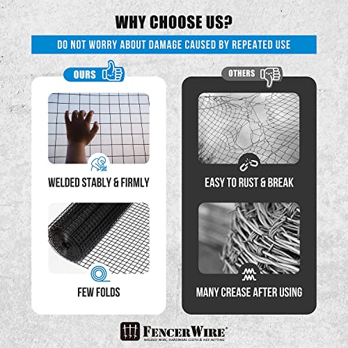 Black Vinyl Coated Welded Wire Mesh, 1 Inch x 1 Inch Grid (48 Inch x 50 ft.) I775