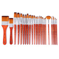 24PCS Nylon Hair Red Paint Brushes Set U448
