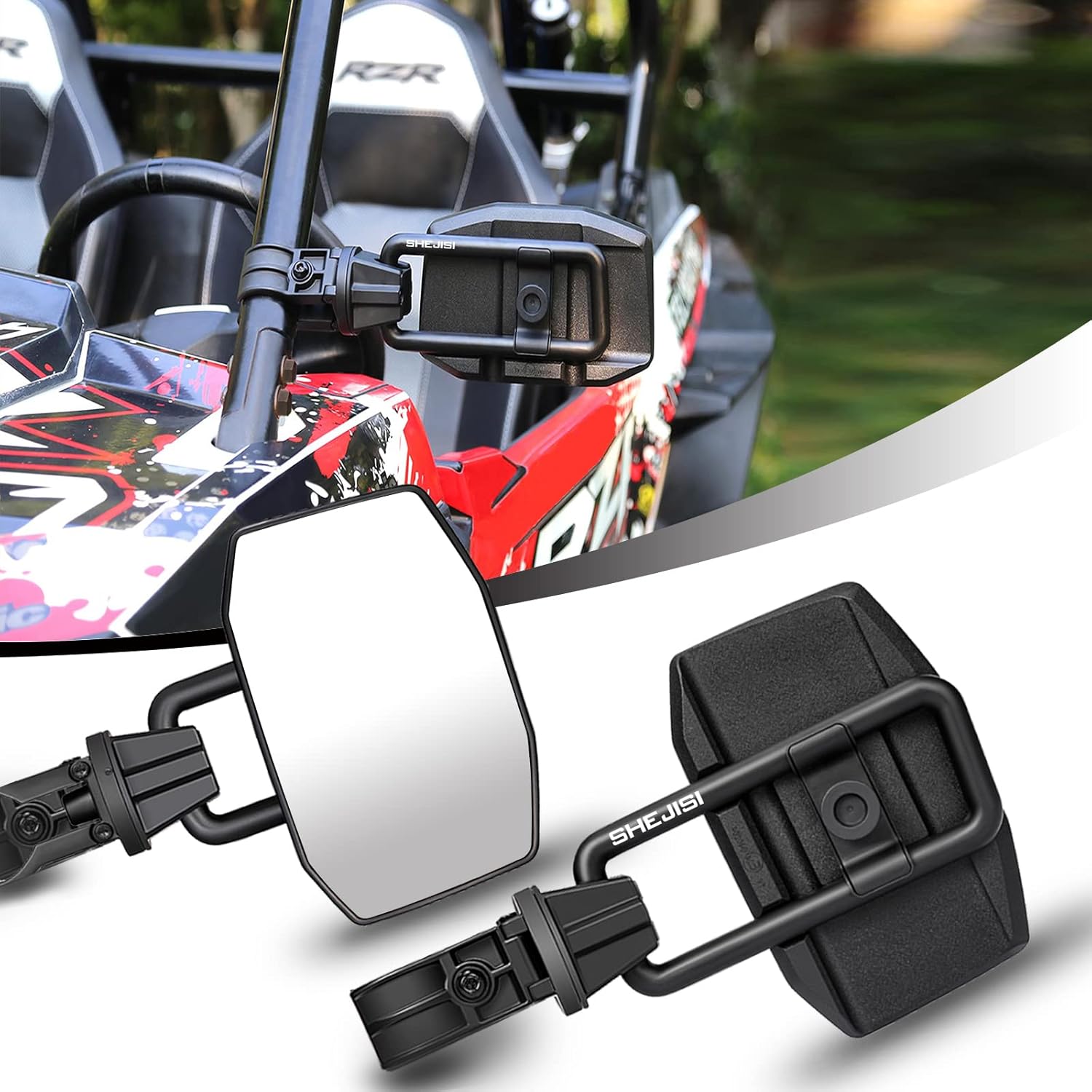 UTV Side Mirrors for 2 Roll Cage, Aluminum Solid Bracket V829436