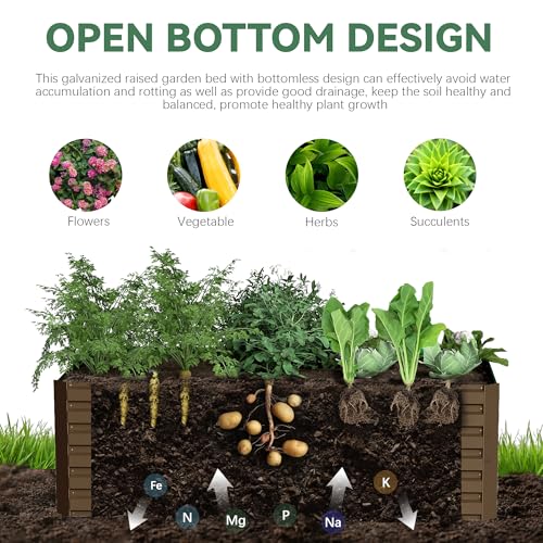 2pcs 8x4x2ft Galvanized Raised Garden Bed A7616