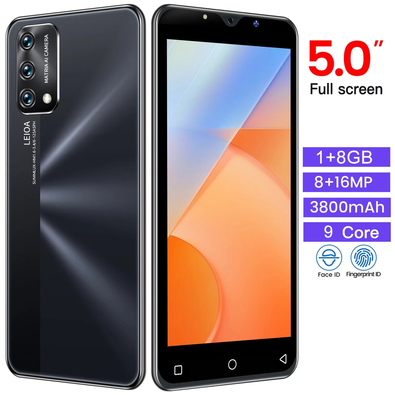 Unlocked Dual Sim Smartphone 5in 3800mAh Z144