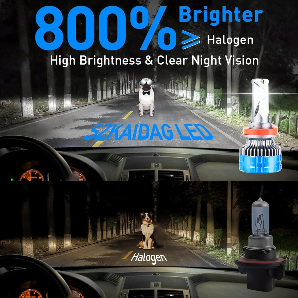 120W 22000LM 6500K Cool White LED Headlight Bulbs Conversion Kit, Pack of 2 W3228