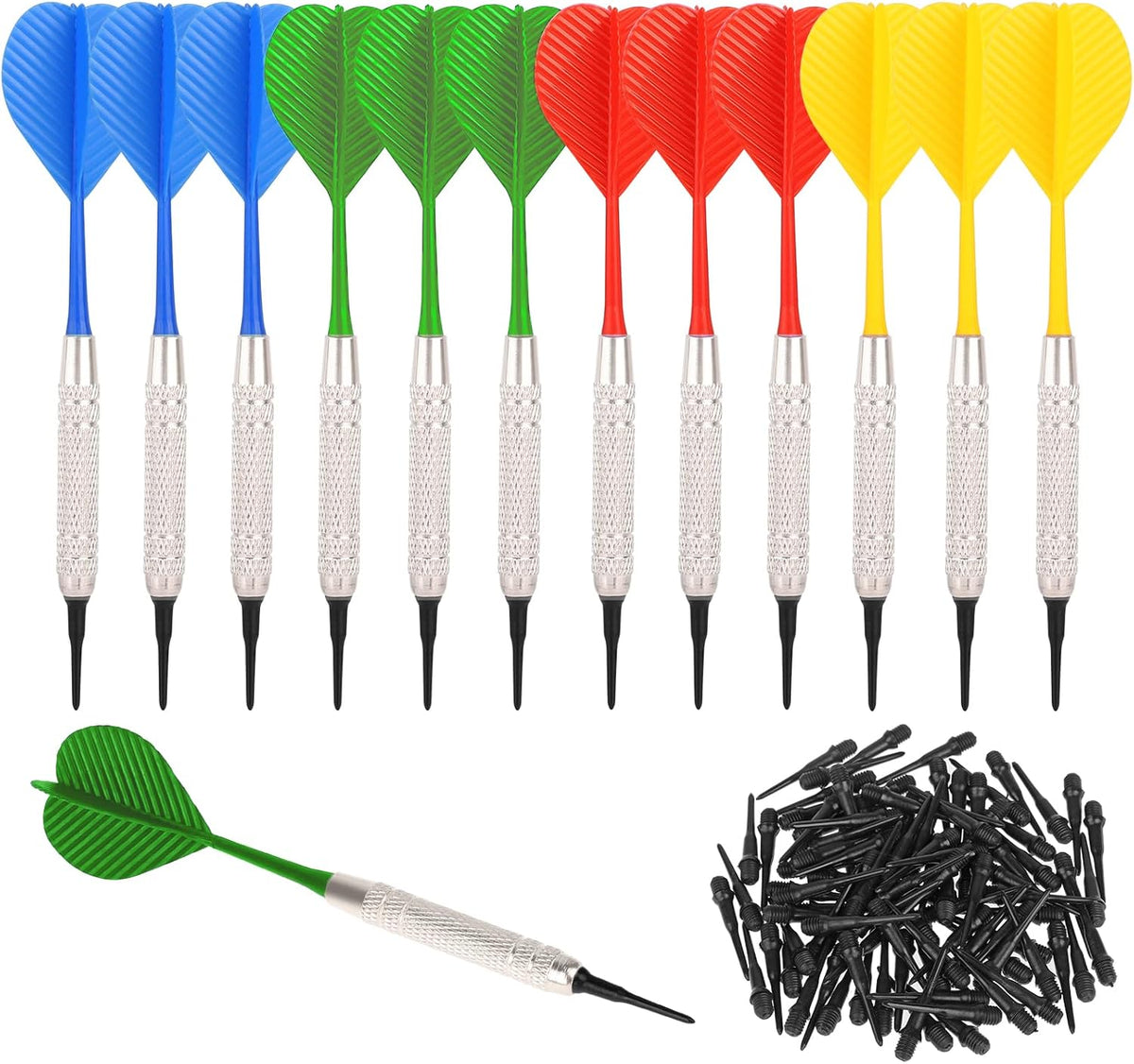 12 Pcs Dart with Plastic Soft Tip Points D116623