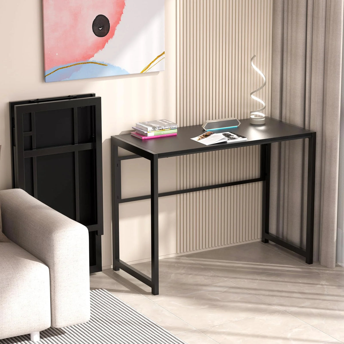Black 35.4 in Folding Desk G248