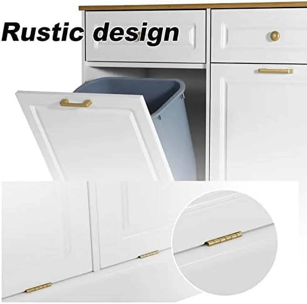 Double Barn Door Style Trash Cabinet with Solid Hideaway Drawer P685892