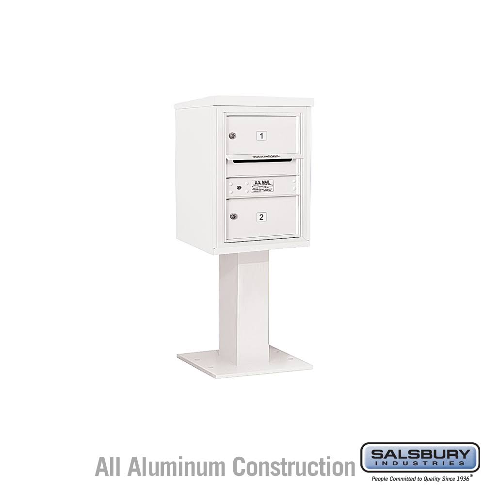 White 2 Door Pedestal Mailbox N43960