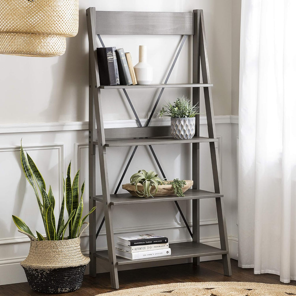 4 Shelves Brown Wood Bookcase B341