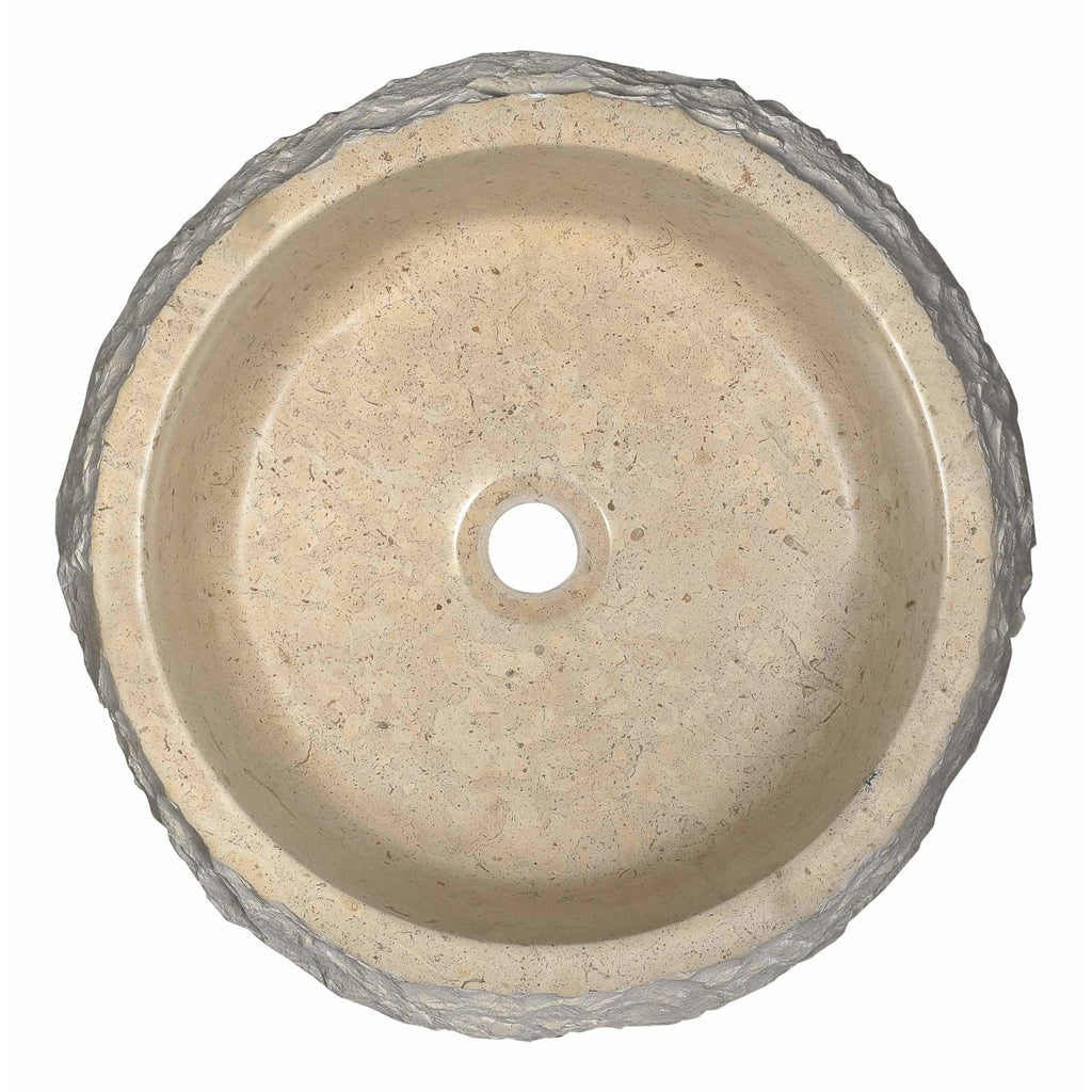 Desert Ash Vessel Sink in Classic Cream Marble F388232