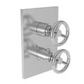 Matte White Square Thermostatic Trim Plate with Handle P304