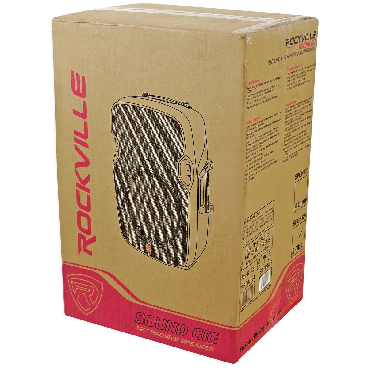 12x22 Passive 1200W DJ PA Speakers with Stands and Cables W834079
