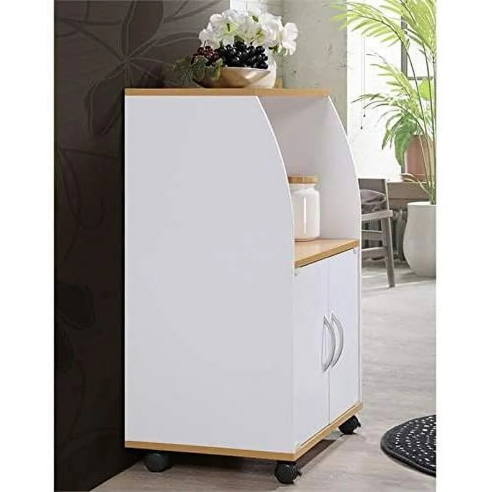 White Microwave Kitchen Cart C346495