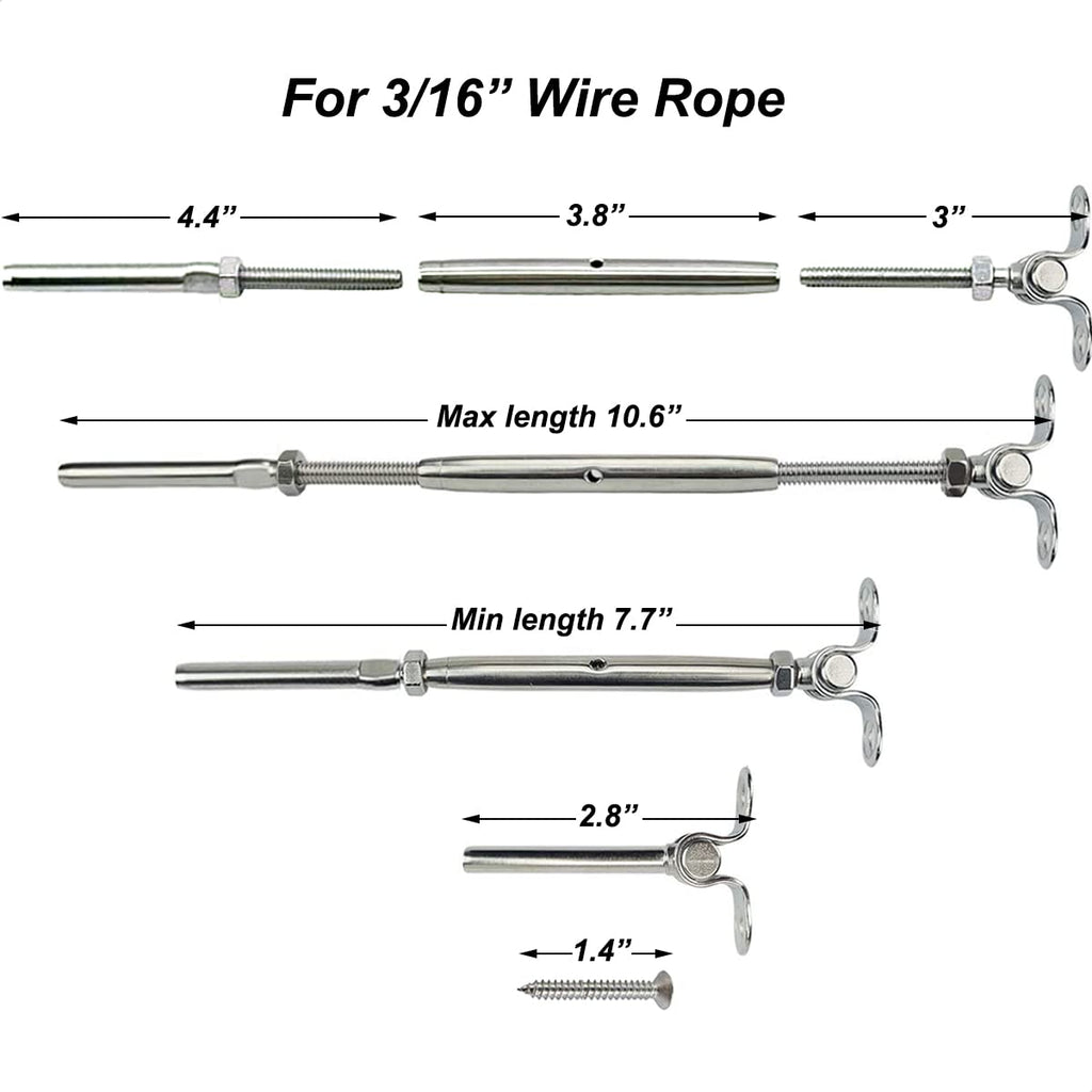 20 Pairs Steel Cable Railing Kit for 3/16 Cable G426