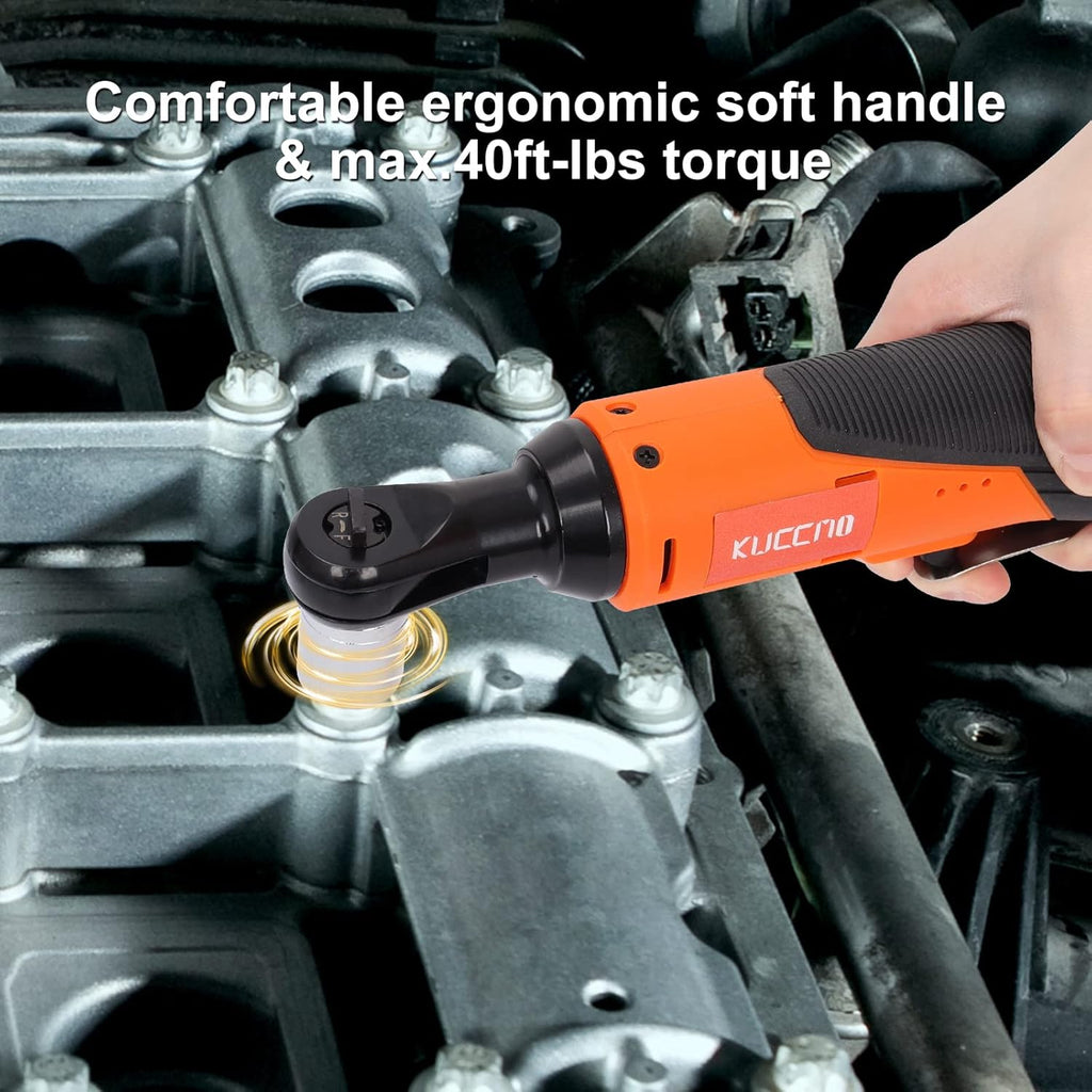 Cordless Ratchet Wrench Set, 3/8'' 16.8V 450 RPM Electric Ratchet Wrench, 40 Ft-lbs, 2-Pack 2.0Ah Lithium-Ion Batteries, 1 Extension Bar Pack of 2 O780