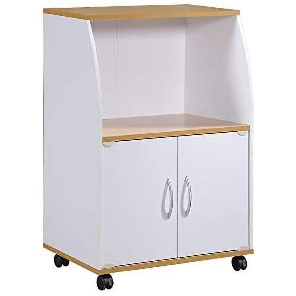 White Microwave Kitchen Cart C346495