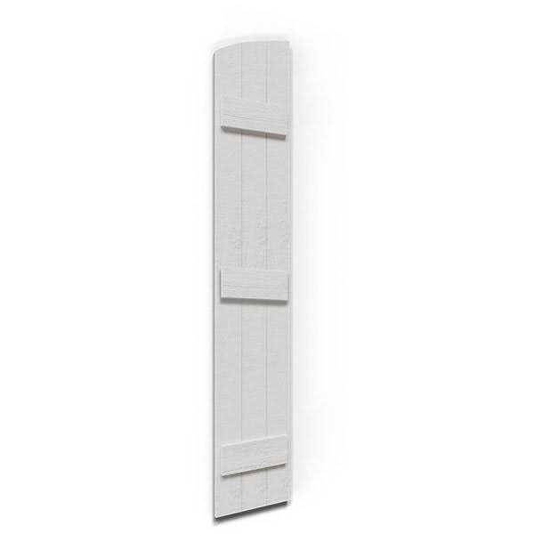 Rustic Faux Wood Shutters with Elliptical Arch Top E40582