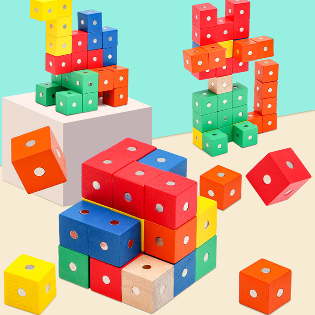 30 Pcs Magnetic Building Blocks Wooden Cube Toys H815049