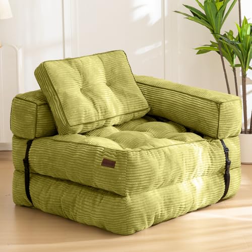 Dark Grey Folding Sofa Bed with Pillow I6136
