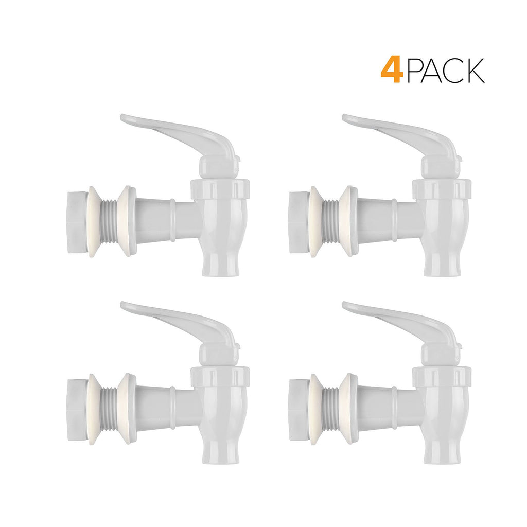 White B.P.A.-Free Water Dispenser Replacement Valve 4 Pack N370719