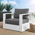 White Powder-Coated Aluminum Armchair Q4545