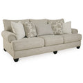 Beige Plush Sofa with 5 Throw Pillows F359
