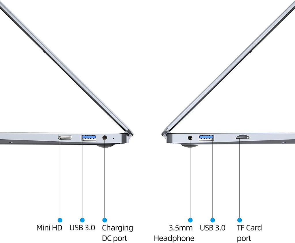 13.3 inch 8GB RAM 256GB ROM Celeron Windows 10 Thin and Light Laptop, Full HD 1080P Display, Gray W75151