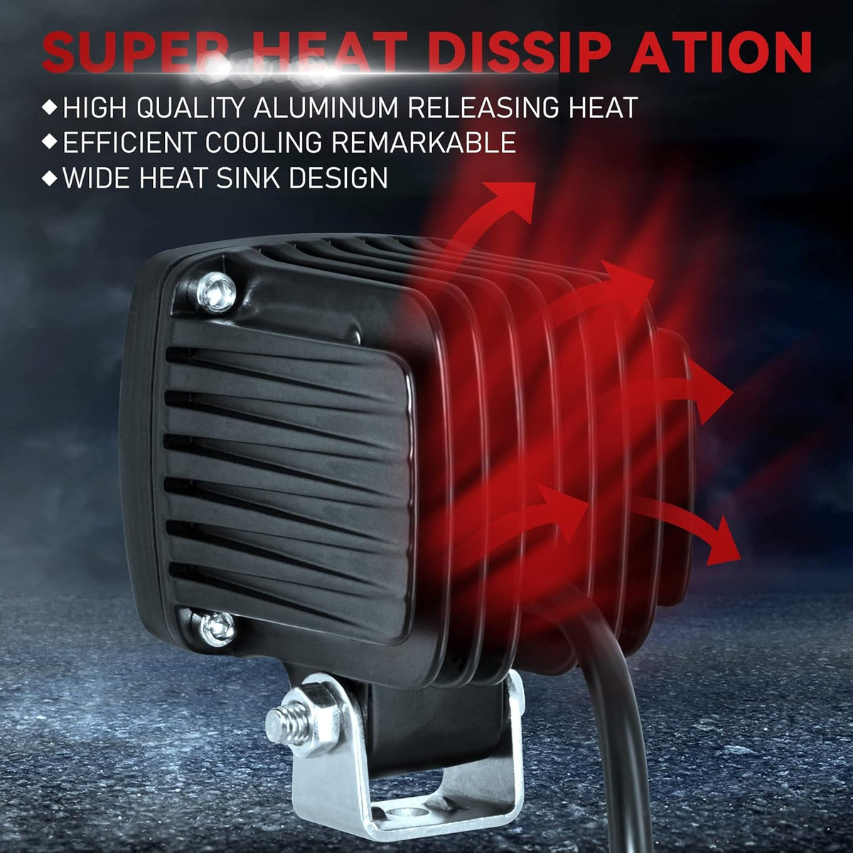 LED Forklift Safety Lights Red DC 12-100V 10W Pack of 2 H1140