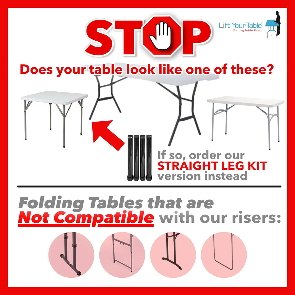 Black Folding Table Risers, Set of 4 U2363