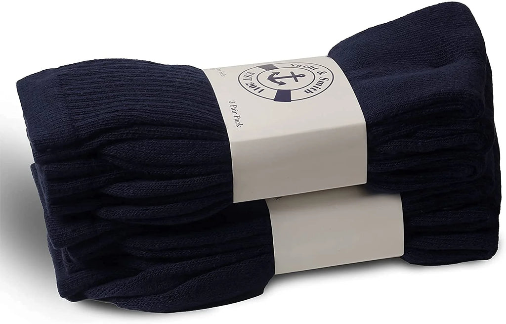 36 Pairs Navy Cotton Athletic Socks Shoe Size 10-13 P93458