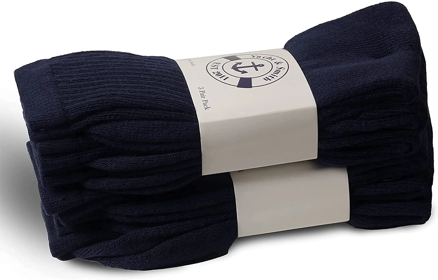 36 Pairs Navy Cotton Athletic Socks Shoe Size 10-13 P93458