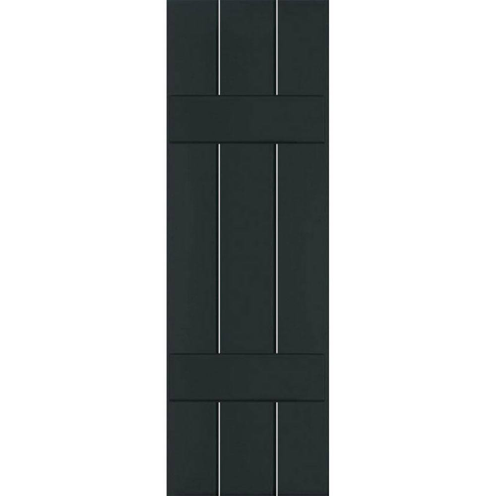 2-Pack 12-in W x 60-in H Black Forest Green Board and Batten Wood Exterior Shutters F3993